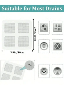 10/20/30/50pcs Premium Drain Filter, Shower And Bathtub Hair Catcher - Easy To Install, Disposable Drain Cover For Shower, Sink And Laundry, Easy To Use, Hair Stopper