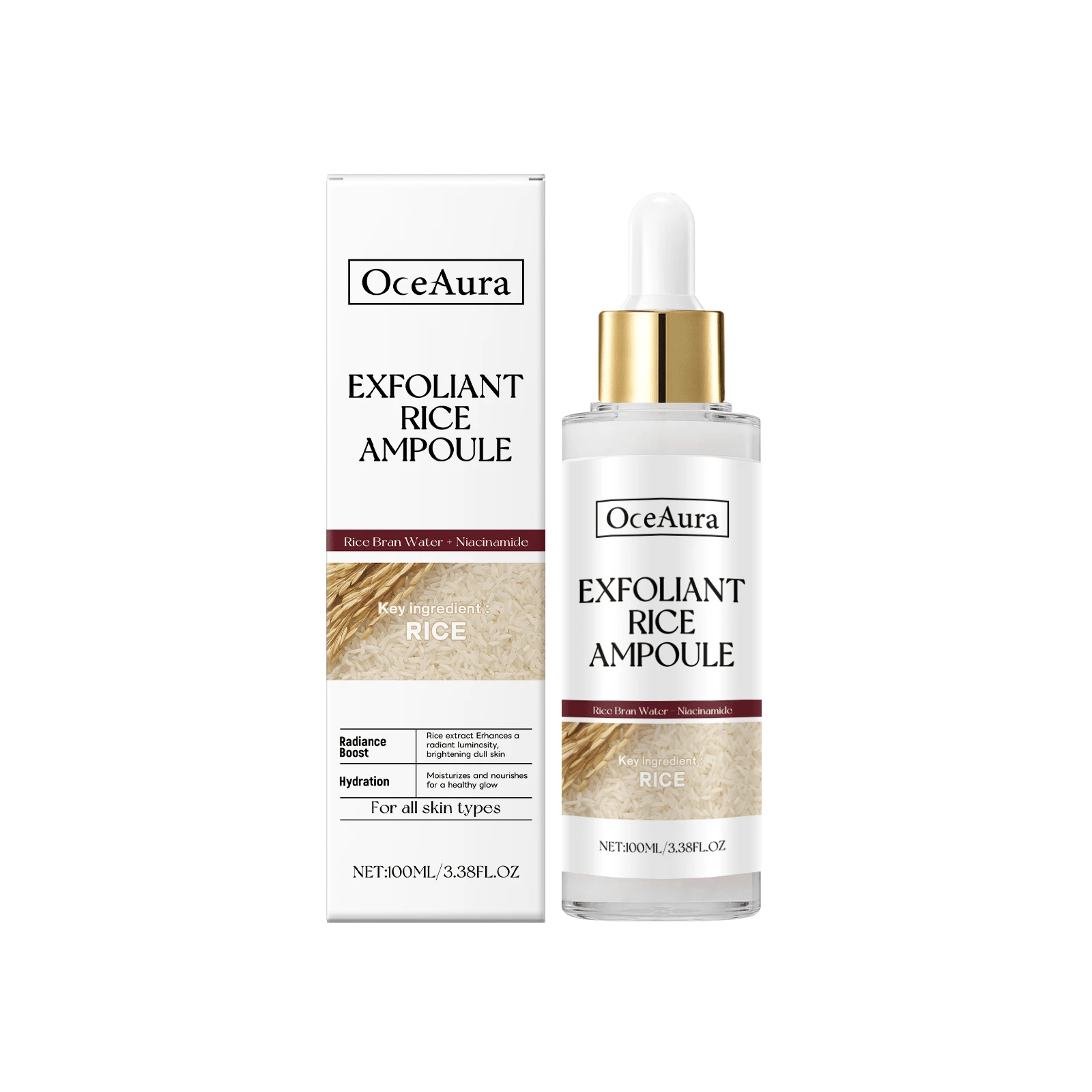 OceAura Rice Moisturizing Skincare Lotion Nourishing Hydrating Gentle Softening Skin Care Moisturizing Liquid, 100ml*3pcs - 無色 - 查看 1