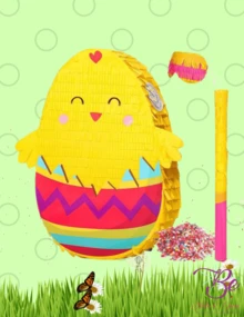 Piñata Pascua animales granja 80 cm conejo pollo decoración fiesta evento infantil resistente colorida fácil de colgar ideal para actividades recreativas - Multicolor - Ver 3
