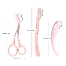 3pcs Eyebrow Trimmer Set Stainless Steel Curved Blade Eyebrow Scissors With Comb, Beginner Beauty Tool Suitable For Any Skin Type, Hair Removal Accessories For Men And Women