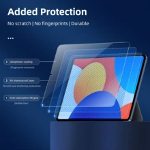1 Set Protector de pantalla de vidrio templado + Funda con cojín transparente a prueba de golpes, compatible con Honor V6/MediaPad T5 10.1/iPad Mini6 8.3/iPad Mini 8.3 2021/iPad 10.9 2022/Pad 6 11.7/Galaxy Tab A 10.5 T590/T595/Galaxy Tab S7 FE 12.4/Galaxy Tab A7 Lite 8.7/Honor Pad 6/Galaxy Tab S8 Ultra 14.6/MatePad Pro 12.2 2024/iPad Air 10.5 2019, Funda para tableta, Funda para iPad