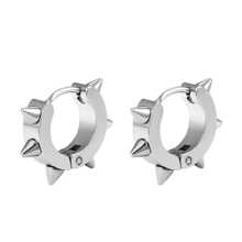 2 Pcs Stud Hoop Earrings In Punk Style, Gothic Rock Hip Hop Style Earrings (Male And Female), Suitable For Parties, Parties, Everyday Wear