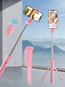 1 pieza Palo de selfie inalámbrico de 1700mm, trípode y soporte extensible y plegable para teléfonos inteligentes, para una fotografía estable y adecuado para transmisión en vivo, compatible con iPhone y Android