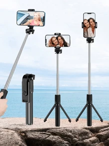 1 pieza Palo de selfie inalámbrico de 1700mm, trípode y soporte extensible y plegable para teléfonos inteligentes, para una fotografía estable y adecuado para transmisión en vivo, compatible con iPhone y Android