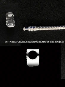 1 pièce Tout nouveau bracelet base carré élégant simple de 2025 pour femmes avec fermoir à mors de serpent, avec perles de charme en forme de cœur. DIY pour un port quotidien, convient pour un pendentif de charme, cadeau d'amour parfait, cadeau de fête, cadeau d'anniversaire
