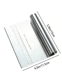 1pcStainless Steel Workbench Scraper - Multi-Purpose Dough Knife And Pastry Knife, Cutting Knife For Baking Flour, Cutting Noodles, Scraper With Scale, Baking Tool, Essential Kitchen Utensils For Baking