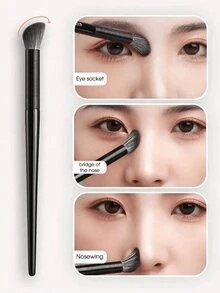 2pcs Angled Nose Contour Brush, Eyeshadow Blending Brush, Concealer Brush, Foundation Brush, Blush Brush, Contour Brush, Powder Brush