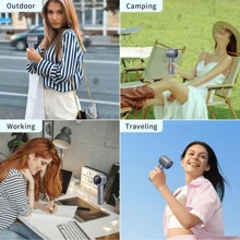 Portable Handheld Fan With Adjustable Speed, Turbo Mini,Rechargeable Battery. Personal Fan With Metal Body, Digital Display, Suitable For Women And Men's Travel/Camping/Outdoor Gifts
