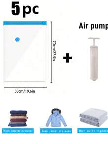 9/1pc Travel Vacuum Storage Bags, Large Capacity Reusable Compression Packing Cubes, Foldable Organizer Bags For Clothes, Bedding, Quilt, Space Saving, Waterproof Material, Suitable For Bedroom, Closet, Bathroom