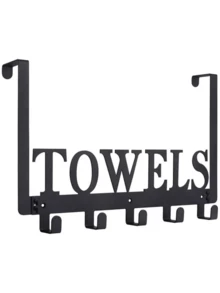 1pc Over The Door Hooks, Towel Holder For Bathroom, Door Mount Towel Rack Towel Hooks For Bedroom Kitchen Pool Towels Bathrobe Wall Mount Hang On The Door Cabinet Cupboard Metal Sandblasted