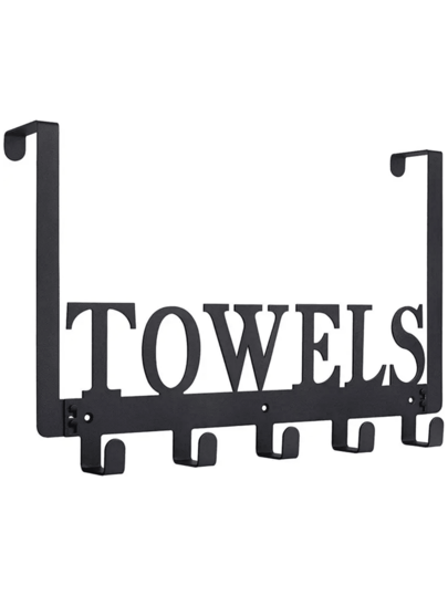 1 قطعة خطاف للتعليق على الباب، حامل المنشفة للحمام، رف منشفة يثبت على الباب لغرف النوم والمطبخ والحمام ومعلق السترة الحمام، معلق على المعدن بتقنية التجويف للتعليق على باب الخزانة اليوم الوطني