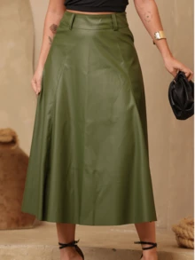 Women's Long Skirt Godet Skirt Women's Clothing Evangelical Fashion Comfortable - 綠色 - 查看 1