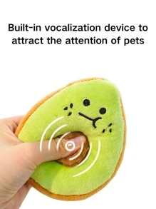 3Pcs Dog Sound Toys, Nibbling Plush Toys, Watermelon Avocado Shape. Simple And Cute, Colorful Flywheel Toys, Suitable For Cats, Dogs And Other Dogs To Play And Bite, Plush Fabric, Soft And Comfortable, Can Protect The Mouth Of Pets, Excellent Material, Strong And Bite-Resistant, A Variety Of Styles To Choose From