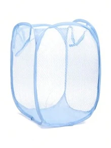 Large Foldable Pop-Up Mesh Laundry Basket With Handles - High-Capacity, Breathable Plastic Hamper For Bedroom, Bathroom, And Dorm Storage, Laundry Room Accessories, Laundry Baskets
