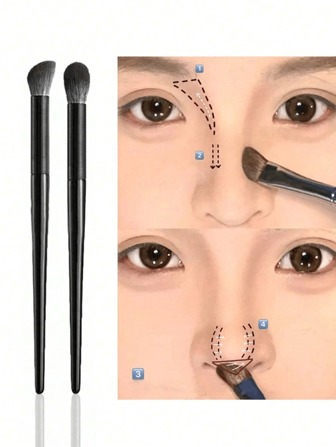 2 st Contour Nose Shadow Brush Vinklad Eye Nose Contour Eyeshadow Cosmetic Makeup Mixing Concealer Brush Tool
