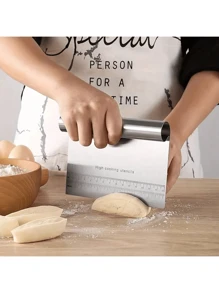 1pcStainless Steel Workbench Scraper - Multi-Purpose Dough Knife And Pastry Knife, Cutting Knife For Baking Flour, Cutting Noodles, Scraper With Scale, Baking Tool, Essential Kitchen Utensils For Baking