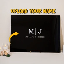 1pc Custom Name Wedding Guest Book Alternative Personalized Acrylic Plaque Guestbook, Wedding Reception Decor Signage For Wedding