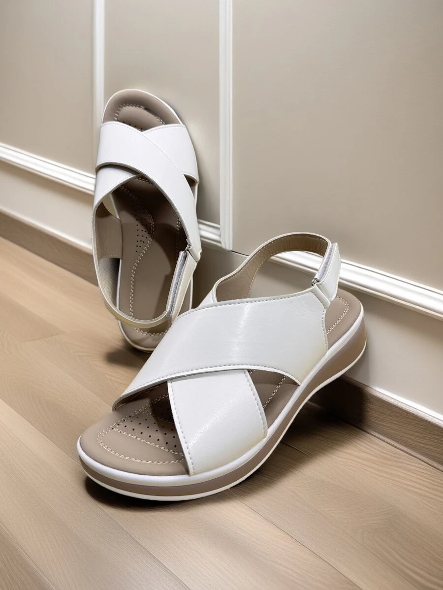 Women's Sandals & Slippers, New Summer Casual Flat Comfortable Beach Shoes, Fashionable Vacation Style Slip-On, Daily Wear, Simple, Preppy, Classic Design, Spring/Summer