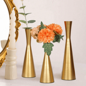 1pc/3pcs Flower Arrangement Metal Iron Art Simple And Romantic Wedding Party Candlelight Dinner Home Tabletop Decoration Vase,Room Decor,Home Decor,Centerpieces,Table Decor Suitable For Placing Dried Flower Candles, Do Not Hold Liquids