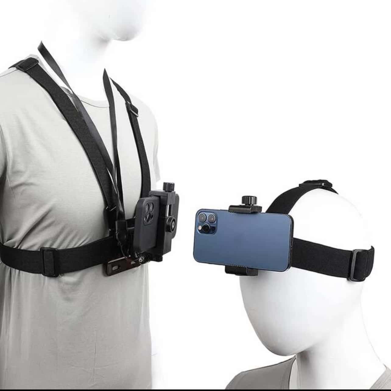 Mobile Phone Chest Strap Mount Strap Holder Kit For POV/VLOG, Fishing,Biking Body Camera Mount,Cell Phone Clip Accessories Compatible With Action Cameras