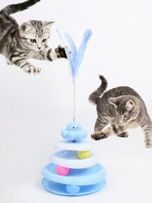 Cat Toy Long Drum With Three Rattling Balls, Playful Cat Ball, Puzzle Grinding Paw, Pet Toys