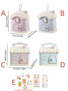 1pc DIY Cute Mini House Piggy Bank, DIY Stickers (Random 3D Sticker Style), Storage Jar, Party Favor, Saving Box, Gift For Men & Women, Birthday, One-Way Lock