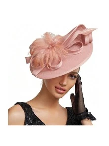 1pc High-End Charming Women Derby Wedding Hat, Feather Decor, Suitable For Tea Party, Wedding, Events Mini Hats Tiny Hats Fascinator Mini Top Hat Mini Cap, School Stuff, Gifts, Hair Accessories, Gala Night