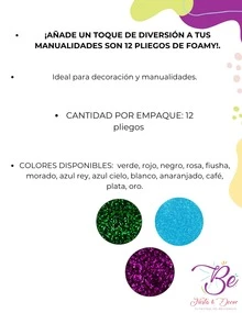 6 pliego fommy diamantado paquete surtido colores hojas manualidades brillantes decoración escolar creativo diseño infantil papelería resistente Christmas navidad navideño set fommy diamantado pliego colores hojas manualidades brillantes escolares creativo diseño infantil navidad papelería - Multicolor - Ver 2