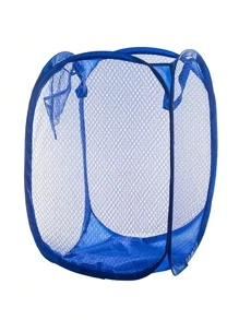 Large Foldable Pop-Up Mesh Laundry Basket With Handles - High-Capacity, Breathable Plastic Hamper For Bedroom, Bathroom, And Dorm Storage, Laundry Room Accessories, Laundry Baskets