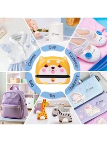 1 Customized Name Stamp, Cartoon Stamp, Panda, Shiba Inu, Pink Cat And Owl Styles, School Uniform Stamp, Customized Children's Name Stamp, Clothing Label Stamp, Fabric Stamp, Personalized Children's Label Cute Kawaii Adorable Custom, Unique Treasurefinds, Baby Gifts, Cute Baby, Toddler Fashion Ideal Gifts For Him Family, Friends, Daughter, Son, Her For Children's Day Back To School - Multicolor - View 6