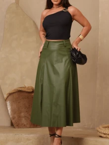 Women's Long Skirt Godet Skirt Women's Clothing Evangelical Fashion Comfortable - 綠色 - 查看 6