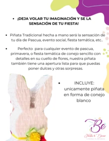 Piñata Pascua animales granja 80 cm conejo pollo decoración fiesta evento infantil resistente colorida fácil de colgar ideal para actividades recreativas - Blanco - Ver 2