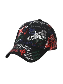 1 pezzo Cappellino da baseball stile graffiti streetwear hip hop, cappello personalizzato per protezione dal sole, adatto per tutte le stagioni