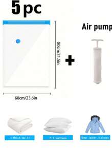 9/1pc Travel Vacuum Storage Bags, Large Capacity Reusable Compression Packing Cubes, Foldable Organizer Bags For Clothes, Bedding, Quilt, Space Saving, Waterproof Material, Suitable For Bedroom, Closet, Bathroom