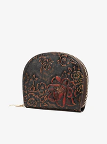 Women's Embossed Floral Cardholder Multi-Card Slots Compact & Vintage Fashion Card Holder Suitable For Daily Use For Women Money Wallet Mini Wallet Purse Wallet Card Wallet