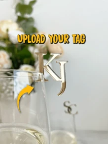 2Pcs Custom Wedding Drink Tags With Initials, Personalized Drink Tags, Luxury Wedding Gifts, Table Decoration, Holiday Gifts, Wedding Anniversary Memorable Gifts