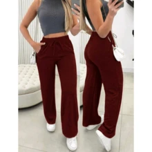 Women's Pants Lanzinha Winter Fashion Wide-Leg Pants  Cold Warm