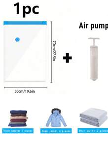 9/1pc Travel Vacuum Storage Bags, Large Capacity Reusable Compression Packing Cubes, Foldable Organizer Bags For Clothes, Bedding, Quilt, Space Saving, Waterproof Material, Suitable For Bedroom, Closet, Bathroom