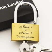 1pc,Wedding | Annivesary Gift | Present Love Lock Personalised Engraved Padlock