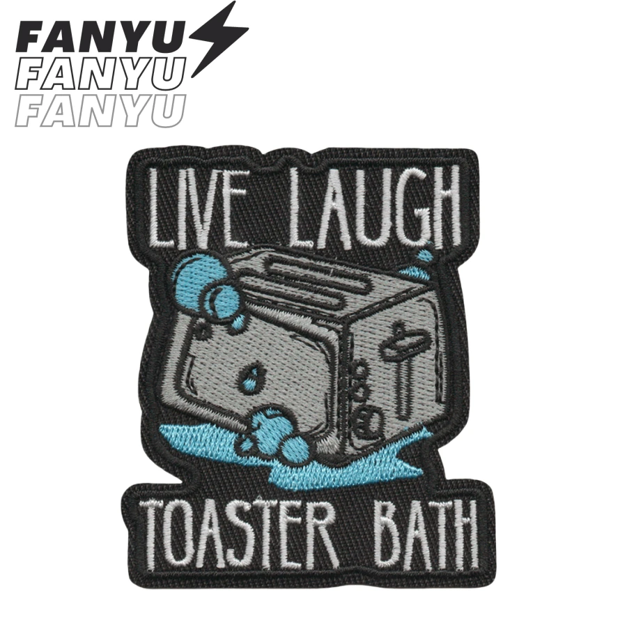 生活大笑烤面包机浴室嬉皮朋克摇滚卡通冒险趣味酷炫贴片缝制徽章DIY服装配饰刺绣缝纫熨烫修补贴片装饰贴花，适用于衣服、裤子、鞋子、包包 - 彩色 - 查看 1