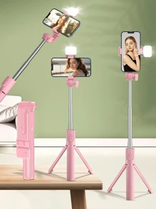 1 pieza Palo de selfie inalámbrico de 1700mm, trípode y soporte extensible y plegable para teléfonos inteligentes, para una fotografía estable y adecuado para transmisión en vivo, compatible con iPhone y Android