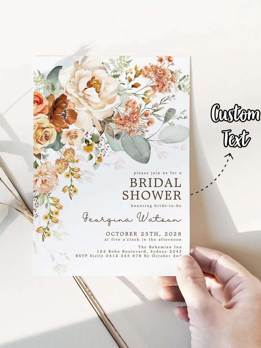 1/10/30/50 张 - 定制婚礼邀请卡，个性化婚礼邀请函，婚礼仪式卡，简约婚礼公告邀请函，带信封的定制卡片，感谢卡，婚礼邀请函 - 彩色 - 查看 1