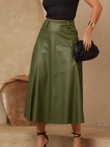 Women's Long Skirt Godet Skirt Women's Clothing Evangelical Fashion Comfortable - 綠色 - 查看 2