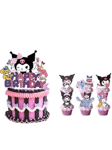 Sanrio Sanrio Kuromi Birthday Cake Toppers, Cake Decorations For Birthday Party, Children Birthday Cake Accessories