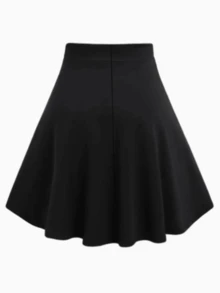 新款时尚休闲女式装饰迷你裙，高腰百搭哥特式格纹图案，适合日常、办公、户外、节日等场合。针织涤纶面料，金属纽扣开合，适合春夏秋三季穿着。 - 黑與白 - 查看 2