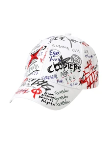 1 pezzo Cappellino da baseball stile graffiti streetwear hip hop, cappello personalizzato per protezione dal sole, adatto per tutte le stagioni
