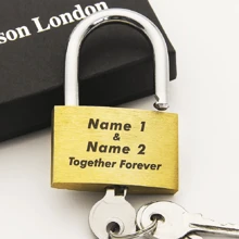 1pc,Wedding | Annivesary Gift | Present Love Lock Personalised Engraved Padlock