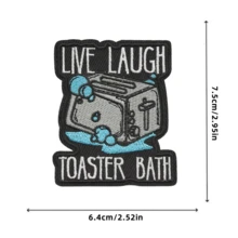 生活大笑烤面包机浴室嬉皮朋克摇滚卡通冒险趣味酷炫贴片缝制徽章DIY服装配饰刺绣缝纫熨烫修补贴片装饰贴花，适用于衣服、裤子、鞋子、包包 - 彩色 - 查看 2