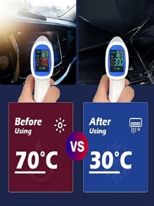 1pc Foldable Car Windshield Sunshade, UV-Blocking Heat Insulation Sun Shade, Portable Sunshade Umbrella, Suitable For Most Vehicles, Excellent Heat Insulation Effect, Protecting Car From Sun Exposure, Car Accessories, Camping Essential