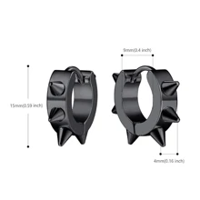 2 Pcs Stud Hoop Earrings In Punk Style, Gothic Rock Hip Hop Style Earrings (Male And Female), Suitable For Parties, Parties, Everyday Wear